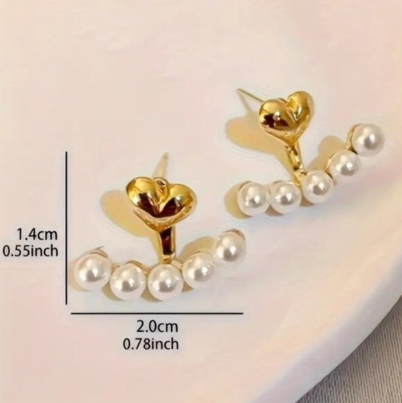 Elegant Vintage Inspired Faux Pearl Stud  Fashion Earrings - Picture 3 of 6